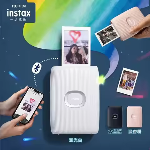 Original Fujifilm Instax Mini Link 2 Link 3 Instant Smartphone Photo Printer with instaxAIR and Blue