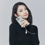 泡泡瑪特萌粒不鏽鋼電鍍 18K 手機鍊－銀