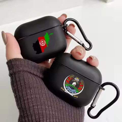 Afghan Afghanistan Flag With Hook for Apple Airpods 2 1 Earphone Cases Soft Silicone Case For Airpod
