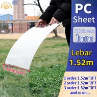 Polycarbonate Sheet Clear 1mm/2mm PC Flat Transparent Roof Atap Transparent ERP Greenhouse Awning Sh
