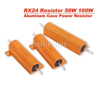 RX24 50W 100W Aluminum Power Metal Shell Case Wirewound Resistor 0.01R ~ 100K 1 6 8 10 20 200 500 1K