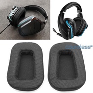 1 Pair Foam Ear Pads Mesh Fabric/Protein Leather Earmuffs Cushion Replacement Ear Cups Cover  for Logitech G633 G933 [countless.sg]