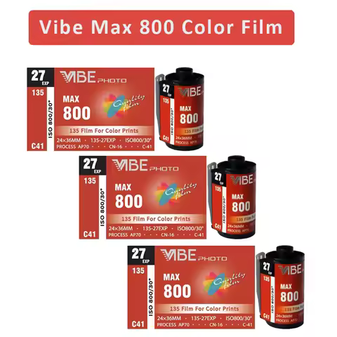 ISO 800 135 Negative Film 27EXP/Rolls VIBE Max 800 Color Film 1/3/5/10Rolls for VIBE 501F Camera/Kod