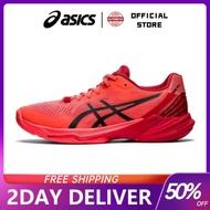 【100% legit 】Asics Sky Elite FF 2 2 Tokyo Red Black Unisex Low-top Volleyball Sneakers