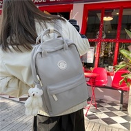 DC8 Solid Color Student Fashion Backpack Waterproof Cute Women School Bag Laptop Bagpack White Girls