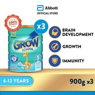 [Bundle of 3] GROW Growing Up Milk for Kids - School Stage 5 (6 - 12 years) - 900g