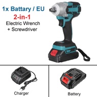 588N.m 188VF 2 IN 1 Brushless Cordless Electric Impact Wrench 1/2"Wrench 1/4"Screwdriver Drill Socke