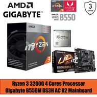 AMD Ryzen 3 3200G Bundle Gigabyte B550M DS3H AC R2 Mainboard (PWP)