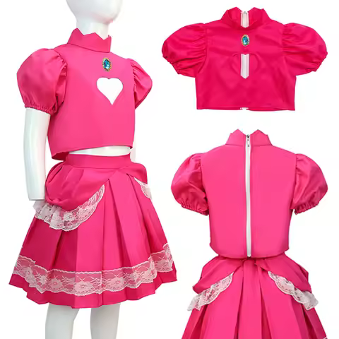 Fantasia Anime Game Peach Princess Cosplay Youth Dress 2026 Movie Disfraz Costume Teen 6 to 14 Years