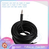 ujewndju-my Dilwe 3.5mm Audio Cable Copper Male to Shielded for Speakers Headset 15m 20m 30m Compute