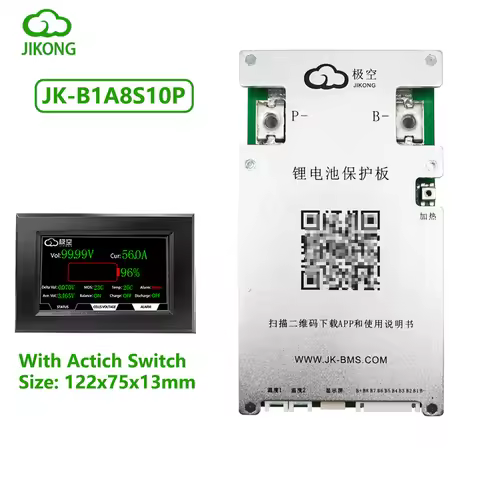 JK BMS JK-B1A8S10P 100A Jikong Bms Smart 2S 4S 12V 6S 8S 24V Active Balance 1A Lifepo4 Lithium Ion B