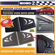 Car Toyota Vios 2013 - 2018 Side Rear Window Cover Mirror Protector Triangle Louver Matte Black Carb