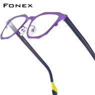 FONEX Acetate Titanium Gọng kính nam giới thiết kế mới thương hiệu Kính mắt dáng vuông phụ nữ Nhật B