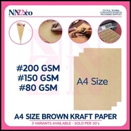 NNZN A4 Size Kraft Paper Inkjet Kraft Paper 8.25"X11.75" 80gsm 150gsm 200gsm - Sold per 50's
