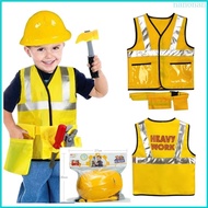 Nan Construction Worker Costume for Kids Belt Construction Hat and Costume Vest Kid Builder Career O
