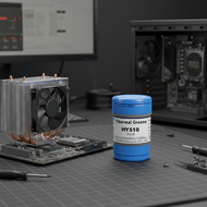 HY510 CPU  HY510 CPU Pelekat Haba Tong Silinder Separuh Gam Silikon Kelabu untuk Pengaliran Komputer