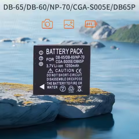 DB-65 Camera Battery 3.7V 1250mAh Rechargeable Batter Suitable for Panasonic NP-70 D-LI106 DB-60 DB-