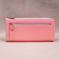意大利蔬菜真皮女士長款錢包拉鍊錢包零錢包粉色