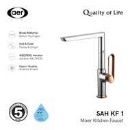 AER Vona Series SAH KF1 Brass Rose Gold Chrome Hot & Cold Mixer Kitchen Faucet Tap