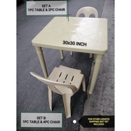 Monoblock table and chair set adult table 30x30 inch mesa (for other logistic, sf not yet included)