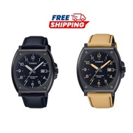 FREE SHIPPING(2 YEARS WARRANTY )100% ORIGINAL CASIO BLACK PLATED LEATHER ANALOG MEN/ JAM TANGAN LELA