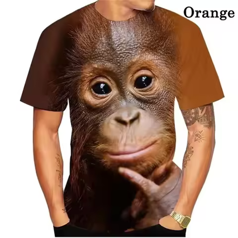 Monkey Gorilla 3D Print T-Shirts Animal Fashion Men T Shirt Hip Hop Tees Men's Clothing Women Tshirt