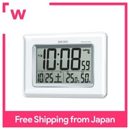 Seiko clock wall clock table clock combined use radio wave digital calendar temperature/humidity display white pearl SQ424W SEIKO