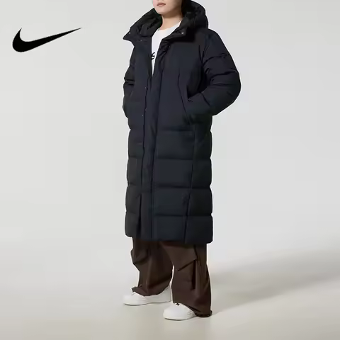 Nike Nike Men's 2026 New Sports Warm Long Knee Down Jacket Hooded Jacket FV7270-010