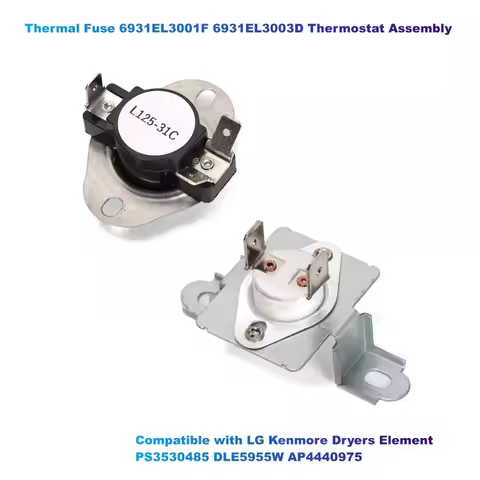 Thermal Fuse 6931EL3001F 6931EL3003D Thermostat Assembly Compatible with LG Kenmore Dryers Element P