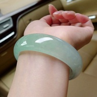 Natural ice light green jade bracelet jade bangle