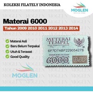 Materai 6000 Tahun 2009 2010 2011 2012 2013 2014 2015 Perangko Matrai Tempel Lama Asli Original Pos