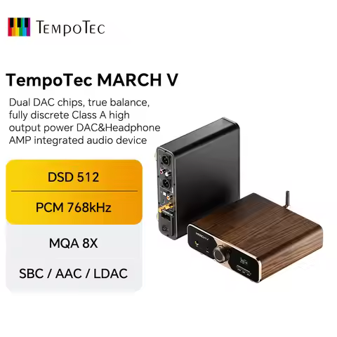 TempoTec MARCH V-M5 USB Bluetooth DAC& Class A Headphone AMP,Coaxial,SPDIF optical In, 4.4BAL,6.35PO
