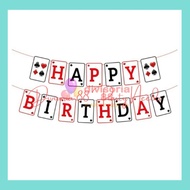 [DV88] Play Cards | Casino | Poker Theme Birthday Banner