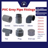 PVC Pipe Joint PVC Pipe Joint Fitting Connector Penyambung Paip DIY PVC Grey Pipe Paip Kelabu Paip A