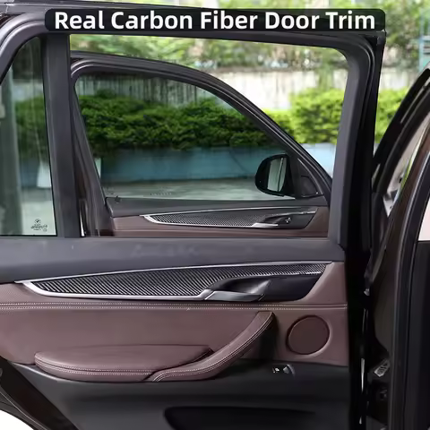 Real Carbon Fiber For BMW X5 F15 2014-2018 Interior Door Decoration Panel Cover Trim Real Carbon Fib