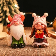 Christmas Hat Dwarf Decorations Resin Christmas Dwarf Statue Crafts Desktop Decorations