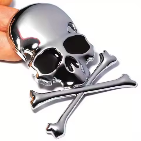 3D Metal Skull Skeleton Crossbones Car Motorcycle Sticker Truck Label Badge Car Styling Decoration