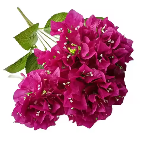 One Silk Bougainvillea Glabra Bunch Flower Artificial Bougainvillea Spectabilis Tree Stem for Weddin
