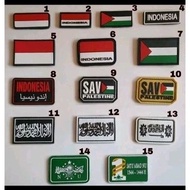 Patch Rubber Patch Rubber Emblem Logo Indonesian Flag Save Palestine And Custom