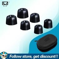 หูฟังโฟม FT01 KZ 3คู่ (6ชิ้น) แยกเสียงรบกวนสบายโฟมจำรูปที่ครอบหู S/m/l ฝาครอบหูฟังสำรองสำหรับ KZ ZSN