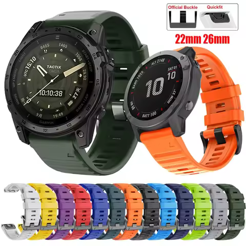 Quickfit 22 26mm Watch Strap For Garmin Tactix 7 AMOLED Delta Bravo Watchband For Quatix 7 7X 6 5 3 