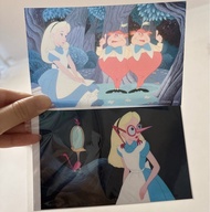 日本絕版迪士尼愛麗絲展會場限定膠片透光夢遊仙境鏡面紀念卡收藏卡Postcard明信片。史迪仔 Tinker Bell小仙子小叮噹愛麗絲夢遊仙境集卡社phantom明信片postcard。紀念卡公主di