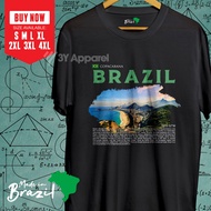 BRAZIL T-SHIRT BY HOLIDAY BRAZIL RIO DE JANEIRO SAO PAULO FAVELA AMAZONE LATIN AROUND THE WORLD PREM