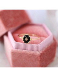 1入組日式風格鑲嵌瑪瑙戒指,懷舊豪華設計,可調整大小,適用於日常穿戴