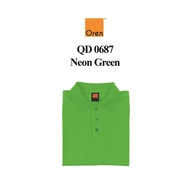 OREN SPORT QD0687 Neon Green Quick Dry Polo T-Shirt Unisex Sportswear Cool Fit Microfiber NTMY.os