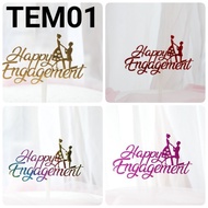 Happy engagement skewer topper, tart cake decoration, engagement topper