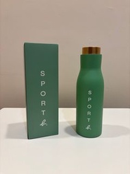 【全新】agnès b. SPORT b. 保溫瓶-綠-木紋蓋