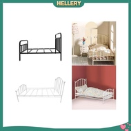 [HellerySG] Dollhouse Metal Frame Bed Dollhouse Bedroom Decoration,1:12 Miniature Bed