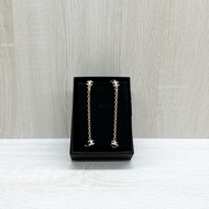 CHANEL金色半圓雙C水鑽耳骨釦耳環