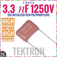 CBB28 332J 1250V 3.3nF 3n3 3n3F 332 CBB Melatized Film Capacitor High Voltage High Frequency